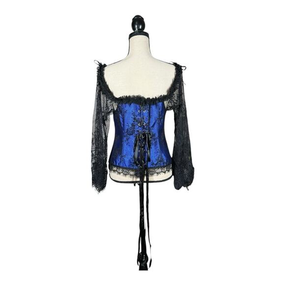 Corset Bustier With Long Lace Sleeves - Picture 3 of 4
